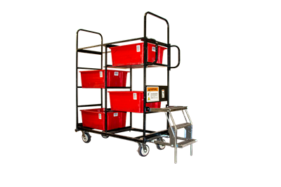 Tote Cart with Spring-Loaded Folding Ladder